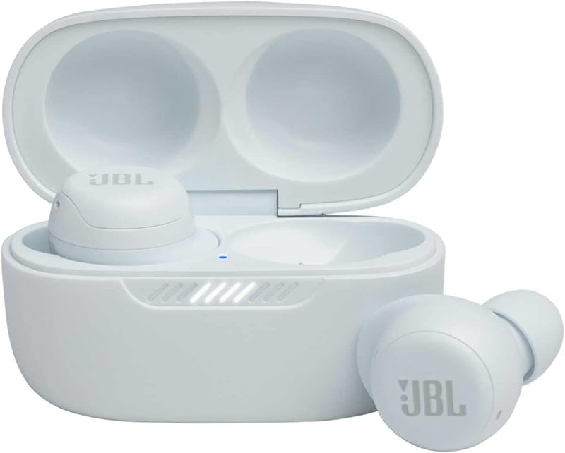 JBL Live Free NC+ - True in-Ear Noise Cancelling Bluetooth Headphones with Active Noise Cancelling, Microphone, Up to 21H Battery, Wireless Charging (White), Small