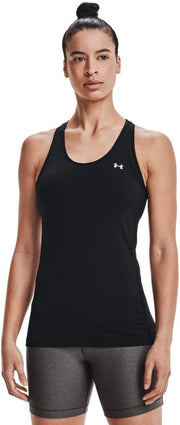 Women's Heat Gear Racer Tank Top - L Black / / Metallic Silver