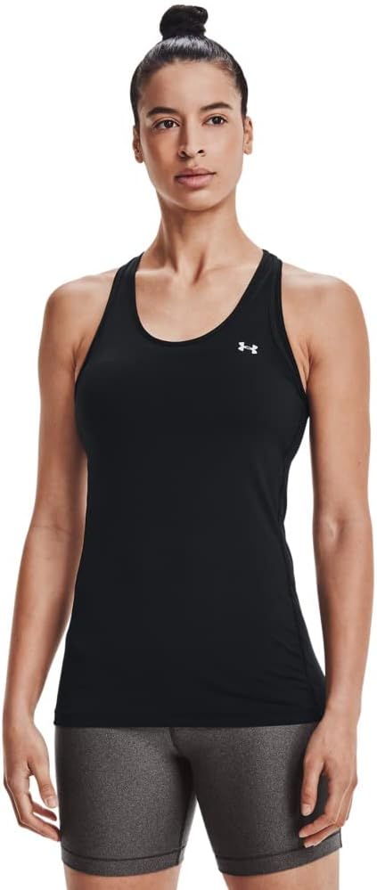 Women's Heat Gear Racer Tank Top - L Black / / Metallic Silver