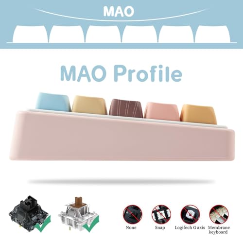 GraGra PBT Keycaps, Profile Cute Keycap Set, Cute Cat Dye-Sublimation Keycap, More Beautiful for Home Office Computers Mechanical Keyboards, Keyboard Accessories, for Women Girls