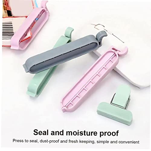 SiaCroly 12 Pieces Food Clips, Plastic Food Bag Clips Reusable Bag Clips for Food Storage Colorful Sealing Clips for Snack, Coffee, Home, Kitchen, Travel, Camping (3 Sizes)