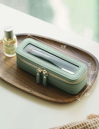 Small Cosmetic Bag for Purse Mini Makeup Bag for School Cute Clear Make Up Pouch for Travel Tiny Leather White Make Up Organizer Case for Backpack Toiletry Bag Waterproof Square Pouch with Zipper