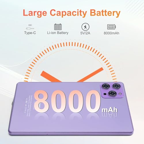 C idea CM915 8GB? Purple WiFi 5G, 9 inch Android 12 Tablet Expandable 512GB TF 5MP? Dual Camera With Case, Tablet for Adult and Teenager