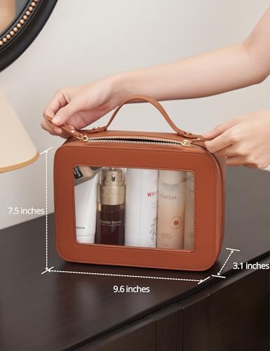 Small Cosmetic Bag for Purse Mini Makeup Bag for School Cute Clear Make Up Pouch for Travel Tiny Leather White Make Up Organizer Case for Backpack Toiletry Bag Waterproof Square Pouch with Zipper
