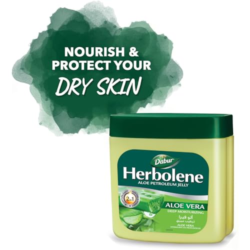 Dabur Herbolene Aloe Vera Petroleum Jelly (425 + 115 ml Free) | Enriched with Aloe Vera and Vitamin E | For Dry and Rough Skin or Chapped Lips | Value Pack
