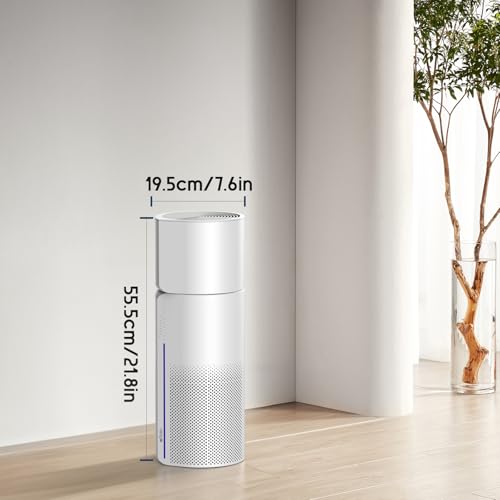 Afloia 2 in 1 HEPA Air Purifier with Humidifier, 3 Stage H13 Filters for Home Allergies Pets Hair Smoker Odors, Evaporative Humidifier, Auto Shut Off, Quiet Air Cleaner with Seven Color Light,MIROPRO