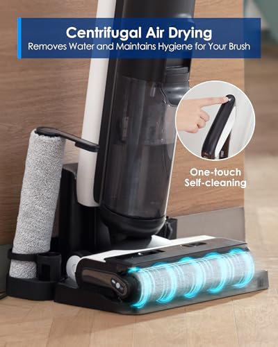 Tineco Floor ONE S6 Cordless Wet Dry Vacuum Floor Cleaner Mop All-in-One for Hard Floors, LED Display, Long Runtime, Floor Washer Great for Sticky Messes, Dual-Sided Edge Cleaning, Self-Cleaning