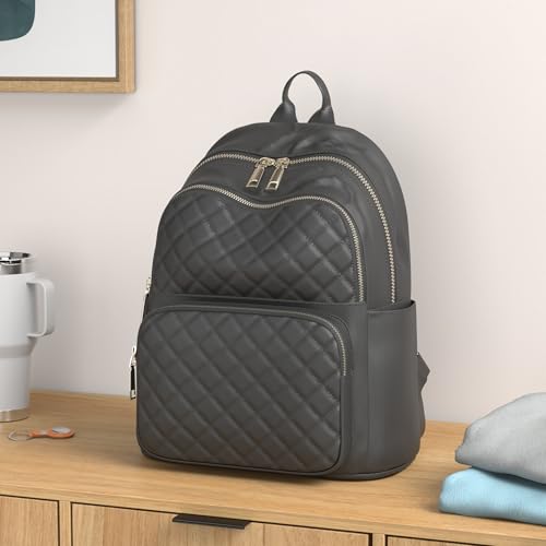 Backpack for Women, Nylon Travel Backpack Purse Black Small School Bag for Girls