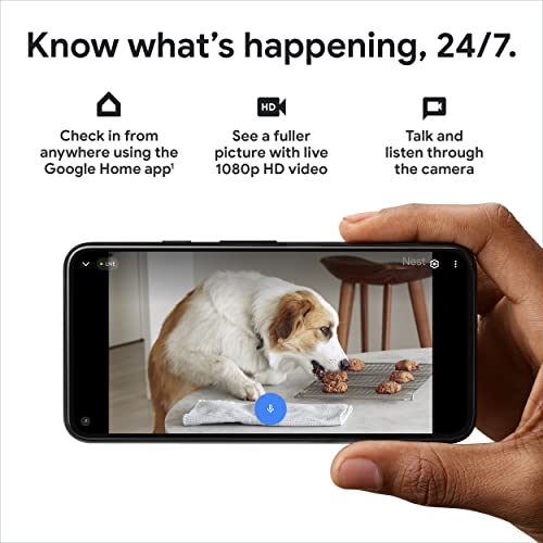 Google Nest Cam 2nd Generation Indoor Wired GA01998-US Snow