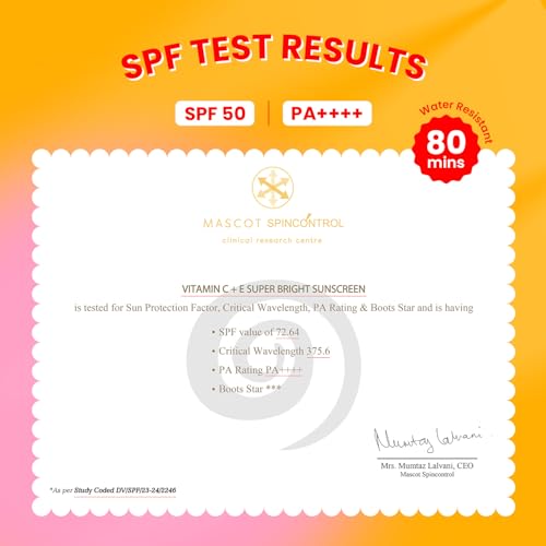 Dot & Key Sunscreen SPF 50 PA+++ with Vitamin C + E | for Even Toned & Glowing Skin | No White Cast, WaterLight I UVA/B & Blue Light Protection I Better Vitamin D absorption I for Women & Men | 50gm
