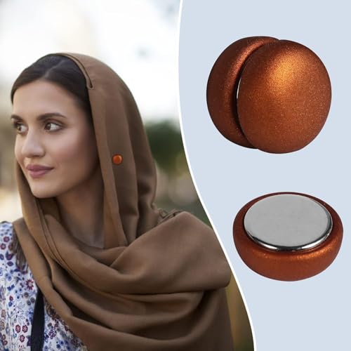 4 Pairs Premium Strong Hijab Magnetic Pins, No-Snag Multi-Use Hijab Magnets, Professional Pinless Magnetic Hijab Pins for Women Clothes Shirts Scarves