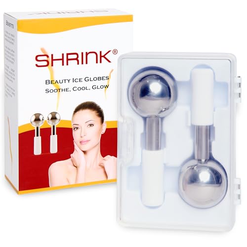 Shrink Ice Globes For Face, Metal Ice Rollers, Elevate Your Skin Care with Stainless Steel Cooling Massager for Face, Neck & Eyes, Fight Dark Circles, Wrinkles, Puffiness, Facial Skin Care Tool
