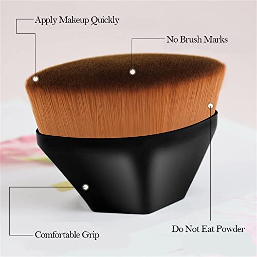 GNAFOTU 2 Pack Flawless Foundation Brush for Liquid Makeup, Flat Top Kabuki Foundation Brush, for Mix Liquid or Flawless Powder, Easy to Carry Make up Brush with Bonus Protective Case.