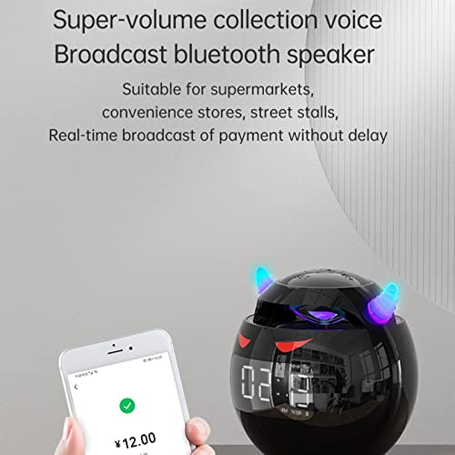 MAKINGTEC Wireless Bluetooth Speaker, Led Flash Portable Outdoor Bedside Kids Room Alarm Clock Subwoofer Music Tf Player with Microphone Hands-Free Call (Black)