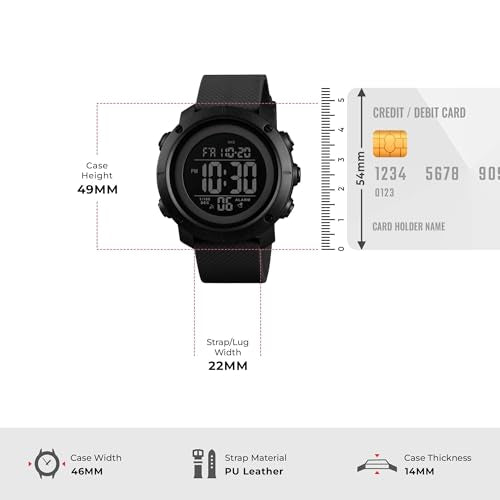 SKMEI Men's Digital Sports Watch 50m Waterproof LED Military Multifunction Smart Watch Stopwatch Countdown Auto Date Alarm