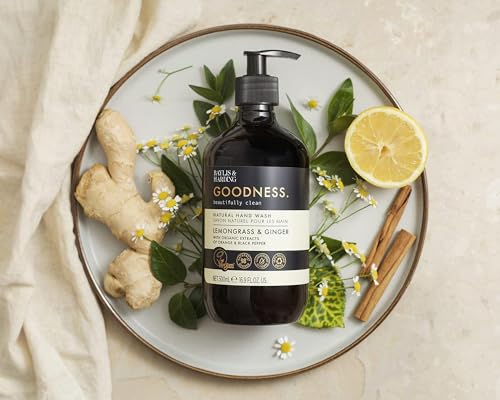 Baylis & Harding Goodness Lemongrass & Ginger Hand Wash, 500ml (Pack of 1) | Natural Formula with Organic Extracts and Essential Oils | Luxurious and Refreshing | Paraben Free | Vegan