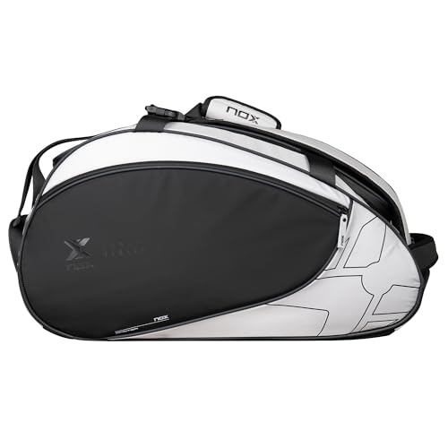 NOX Luxury Master Series, Versatile and Functional Racket Bag with Attractive Design with Many Compartments ??White with Black.
