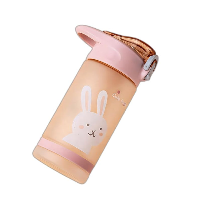 Twisoo Splash Tritan Plastic Kids Water Bottle with Straw, Leak Proof Flip Top Lid, and Carry Handle - 550 ml Durable Sports Water Bottle for Kids, Perfect for School, Travel, and Everyday Use (Pink)