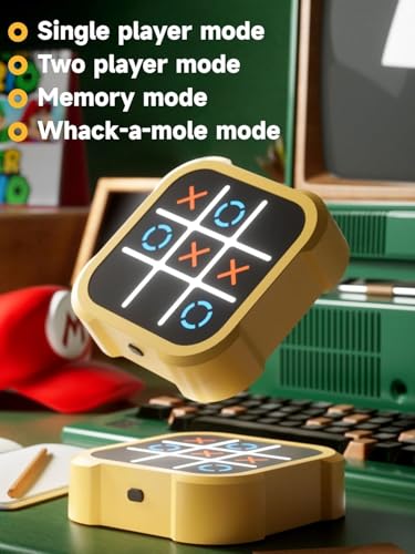 ORCHID M® Tic Tac Toe Bolt Game Board Games for Travel 3-in-1 Portable Handheld Puzzle Game for Kids Boys and Girls Board Games for Adults Family Game for All Ages