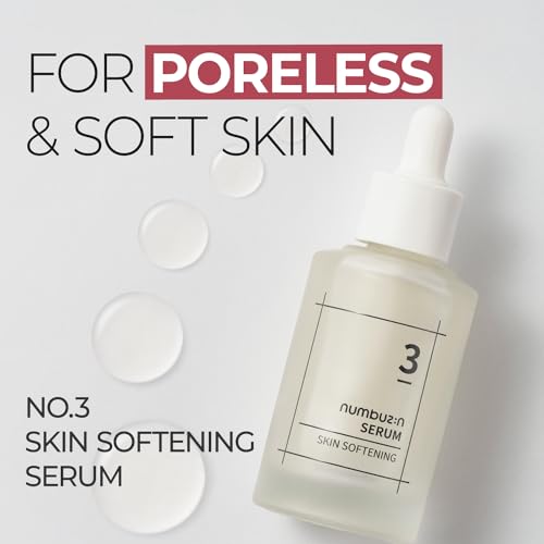 numbuzin No.3 Serum | Skin Softening Serum | Pore Care, Textured Skin, Bumpy, Rough Skin, Glass Skin | Bifida, Galactomyces, Niacinamide, Adenosine, Panthenol | 50ml