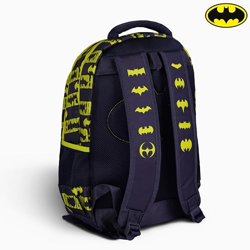 TRUCARE Batman 18 Inch Kids School Bag - Ergonomic Backpack Lightweight, Durable, Students 6+ - Perfect for Travel & School,For Boys