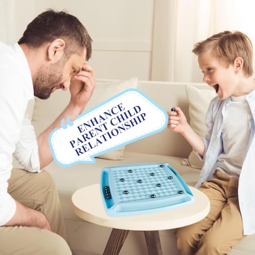 ORCHID M® Magnet Game 32 Balls,Magnetic Chess Game, Magnetic Chess Board Magnetic Stones Game with Penalty Disc, Magnet Board Game, Magnetic Chess Strategy Game, Family Party Games for Kids and Adults
