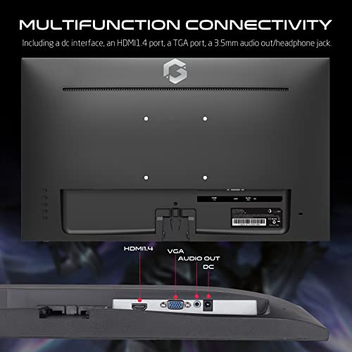 GAMEON 22 inch monitor, Full HD 1920x1080p HDMI and VGA with Ergonomic Tilt, Eye Care Technology with Blue Light Filter and Anti-Glare, Adaptive-Sync and Built-in-speakers