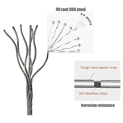 KASTWAVE Retractable Clothesline Double Rope, Indoor & Outdoor Adjustable Stainless Steel Double Rope Wall Mounted Space Saving Clothes Line for Balcony 13.8ft (Silver)