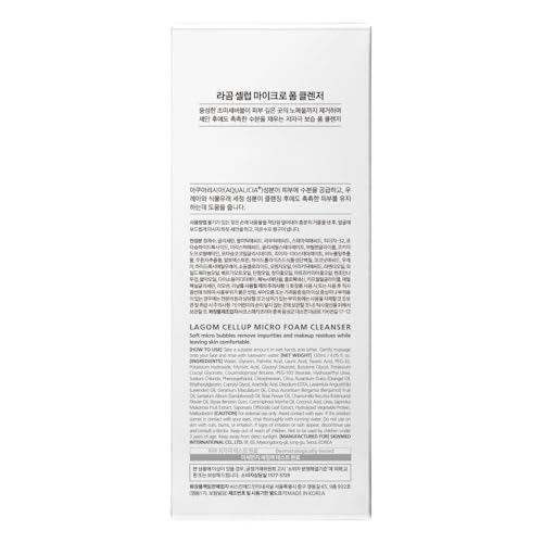 [LAGOM] CELLUP MICRO FOAM CLEANSER, 120ml-4.05fl.oz., Deep-cleansing, Fine-dust Cleansing, Residue Free, Hydrating Cleanser