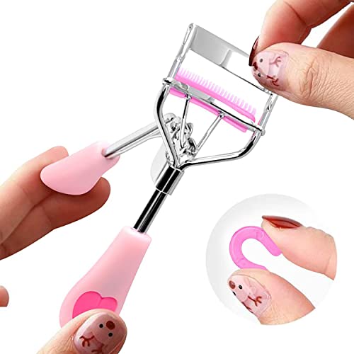 Arabest Eyelash Curler, Eye Lash Curler With Brush Mascara, False Eyelashes Accessory, Best Professional Tool for Lashes Curls for Daily Makeup, Eyelash Curler with Built in Comb (pink)