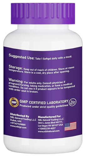 NBL Natural 1000 mcg Nervous System Health Vitamin B12 Supplement, 100-Softgels