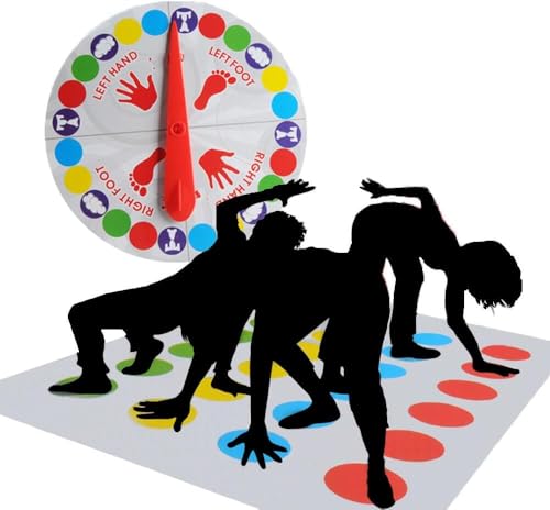 LONIMIA Twister Party Classic Board Game for 2 or More Players - Floor Mat With Spinner for Indoor Outdoor Team Game