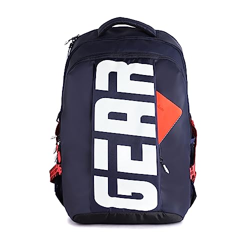 Gear MAXPRO 45L LARGE SCHOOL BAG/CASUAL BACKPACK/DAYPACK/COLLEGE BAG FOR BOYS/GIRLS (NAVY-RED)