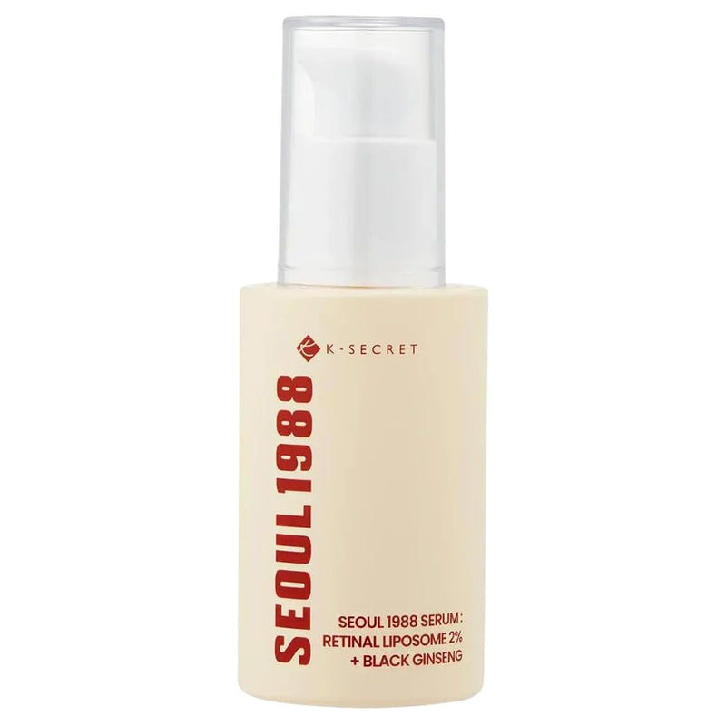 KSECRET SEOUL 1988 Serum : Retinal Liposome 2% + Black Ginseng, 30ml/1.01fl.oz | 58% Black Ginseng Extract with Retinal, Bakuchiol, Vitamin C & 3 Peptides for Wrinkle Care | Korean Skincare |