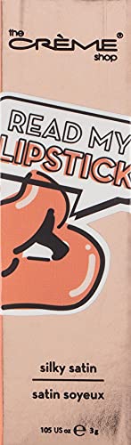 The CrÃ¨me Shop Satin Lipstick, Peach Shade. Lip Moisturizing & Plumping, Long Lasting Pigmented Cream Formula. -Read My Lipstick, Peachy Keen