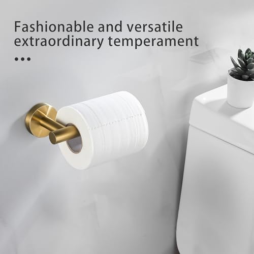 BRIMIX Toilet Paper Holder Toilet Roll Holder Stainless Steel Tissue Holder Wall Mounted for Bathroom Kitchen (Brushed Gold)