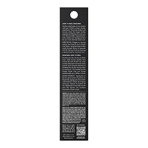 e.l.f. Lash 'N Roll Mascara, Curling Mascara for Visibly Lifted Eyelashes, Lifts and Separates Eyelashes. Long-Lasting Formula, Vegan & Cruelty-Free, Black, 9.2 g