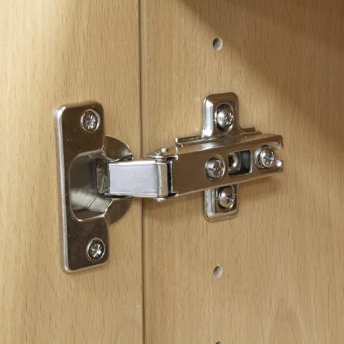 SOJITAS 8 Pcs Door Hinges for Kitchen, Bathroom and Cabinet Furniture Doors, Soft Close, Straight Cup 105°Opening, Full Overlay Cabinet Hinges, Removable and Adjustable with Screws