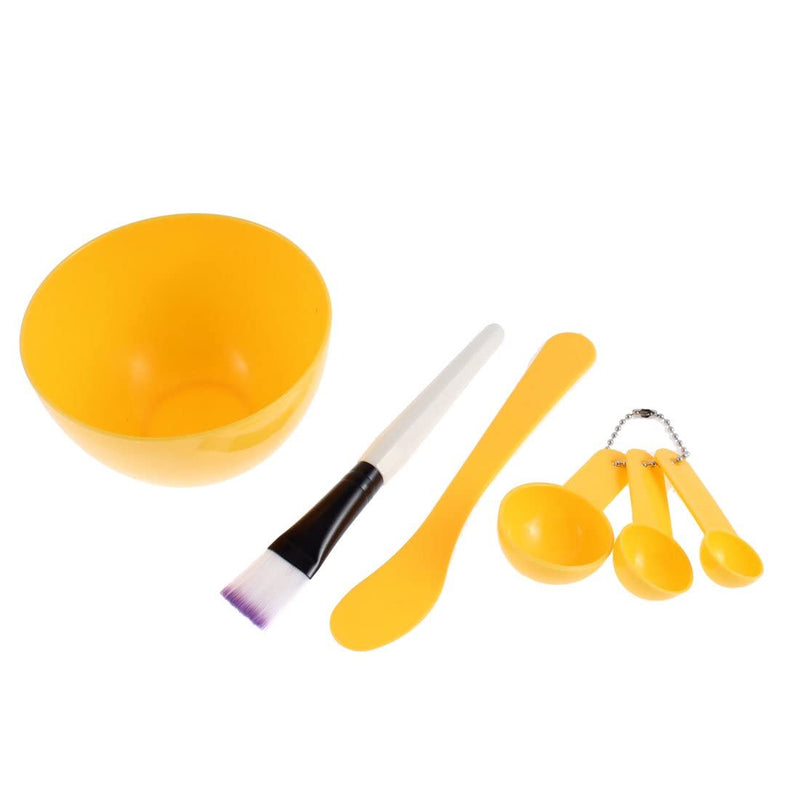 ECVV 4 in 1 DIY Facial Mask Mixing Bowl Brush Spoon Stick Brush Face Care Set Women Facial Beauty Professional Kits Tools (ORANGE)