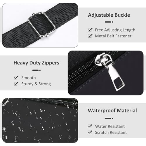 Crossbody Bag For Women With Multiple Pockets, Girls Shoulder Bag, Nylon Crossbody Bags, Phone Bag Waterproof With Adjustable Strap For Travel Shopping Outing Work Strolling (Black)