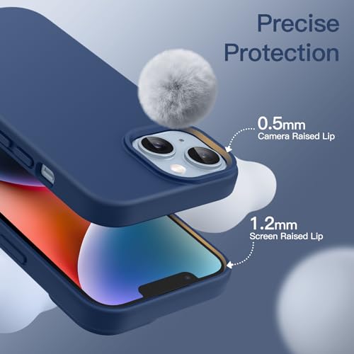 JETech Silicone Case for iPhone 14 6.1-Inch, Silky-Soft Touch Full-Body Protective Phone Case, Shockproof Cover with Microfiber Lining (Cobalt Blue)
