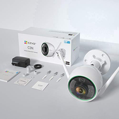 Ezviz C3N-Smart Ai Outdoor Security Camera Hd 1080P Full Color Night Vision 2.4G Ip66 Waterproof Surveillance System With Detection Activity Alert Deterrent Alarm