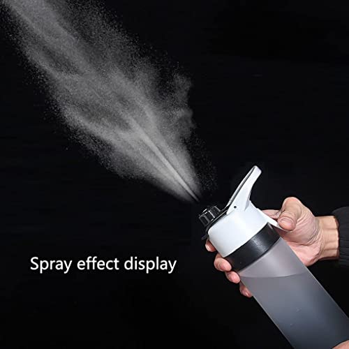 KASTWAVE Mist Spray Water Bottle, 650ml Sports Water Bottle Reusable Fitness Water Jug Multifunctional Spray Water Cup with Mist Hydration (Black)