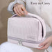 Azonee Large Capacity Makeup Bag, Portable PU Leather Cosmetic Organizer, Dry and Wet Separation Double-Deck Spacious Toiletry Pouch for Women, Makeup Storage Handbag for Travel & Daily Use (Purple)