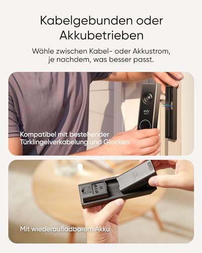 eufy Security Video Doorbell E340 (Battery Powered), Dual Cameras with Delivery Guard, 2K Full HD and Color Night Vision, HomeBase S380 Compatible, No Monthly Fee
