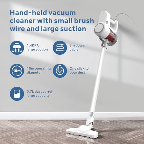Baytion Vacuum Cleaner，Hand-Held Vacuum Cleaner with Large Suction Can for Sofa and Living Room