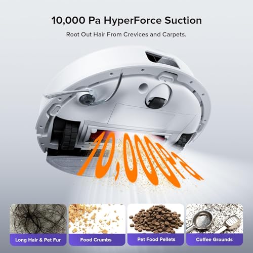 roborock Q10 VF+ Robot Vacuum and Mop with Self-Emptying, 10,000Pa Suction, Hands-Free Cleaning for Up to 7 Weeks, Dual Anti-Tangle Design, Auto Mop Lifting, Obstacle Avoidance, Ideal for Pet Hair