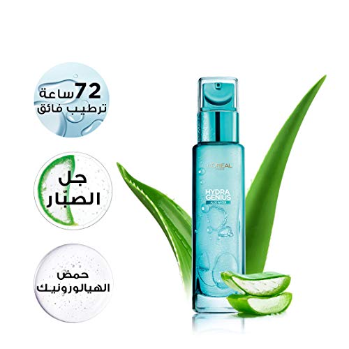 L’Oréal Paris Store Paris, Liquid Moisturiser, Hydrating For Up To 72 Hours, Hydra Genius Aloe Water, 70 ml