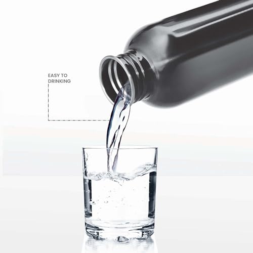 MILTON 750ml Stainless Steel Water Bottle with Screw Top Lid, Single-Walled, BPA-Free, Leak-Proof, Rust-Free, Easy-Grip Fridge Bottle, Gym Bottle for Men, Kids, School & Travel - Alive - Black