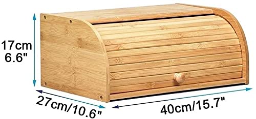VITAL Bamboo Bread Box keep The Bread Fresh For Kitchen Counter-Large Capacity Wooden Bread Storage Container Farmhouse Bread Box with Window Bread Holder